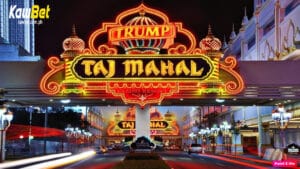 Ang larawan ay nagpapakita ng isang casino na may text na "trump taj mahal"