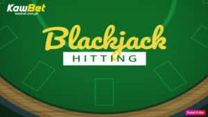 Ang larawan ay graphic na may text ba "BLACKJACK hitting"